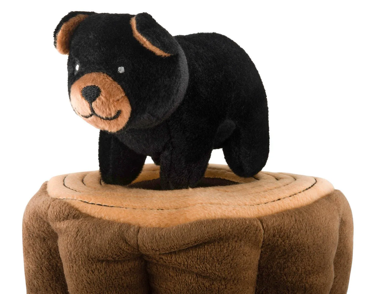 Zippy Burrow 4 Piece Black Bear Log Dog Toy